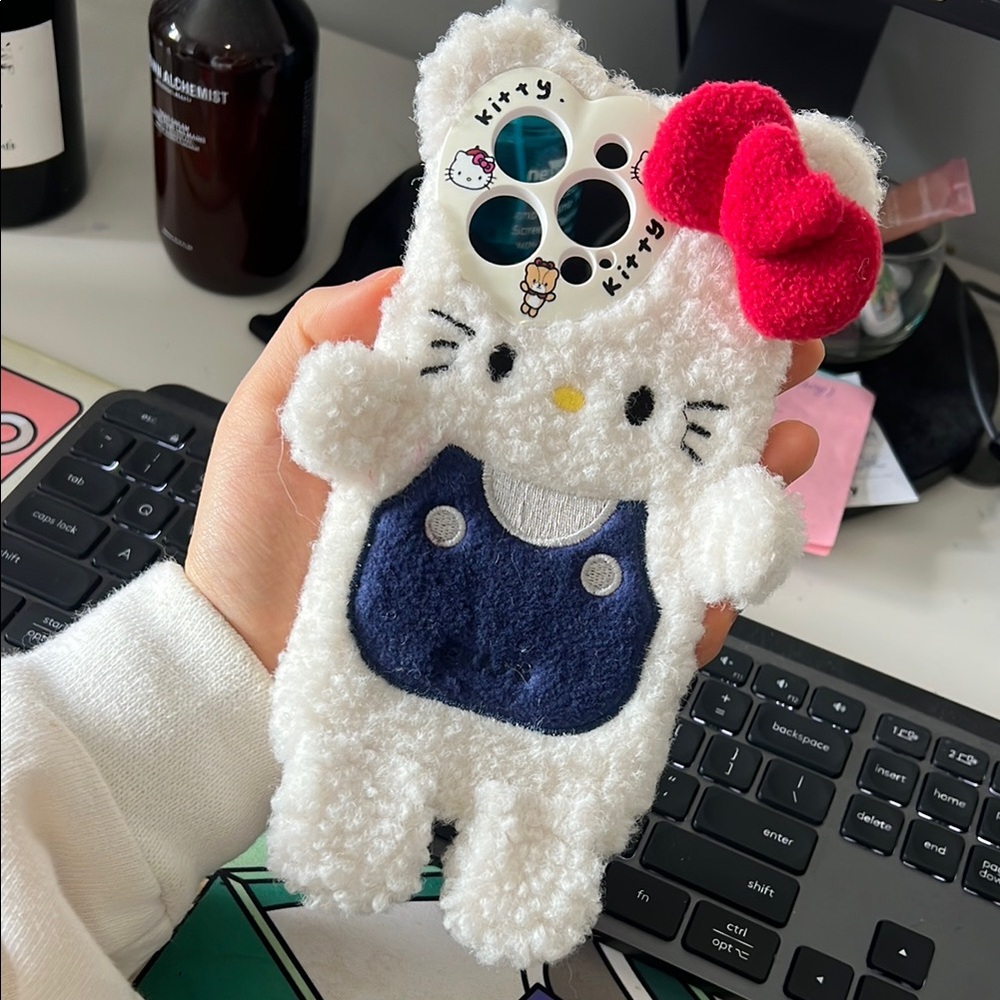 Hello Kitty Plush Phone Case with Red Bow iPhone PRO MAX